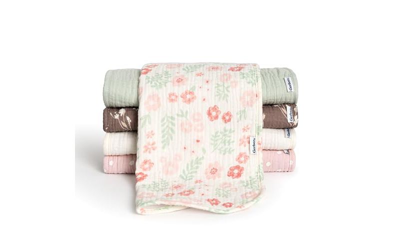 Baby Neutral Stars Muslin Burpcloths - 5-Pack