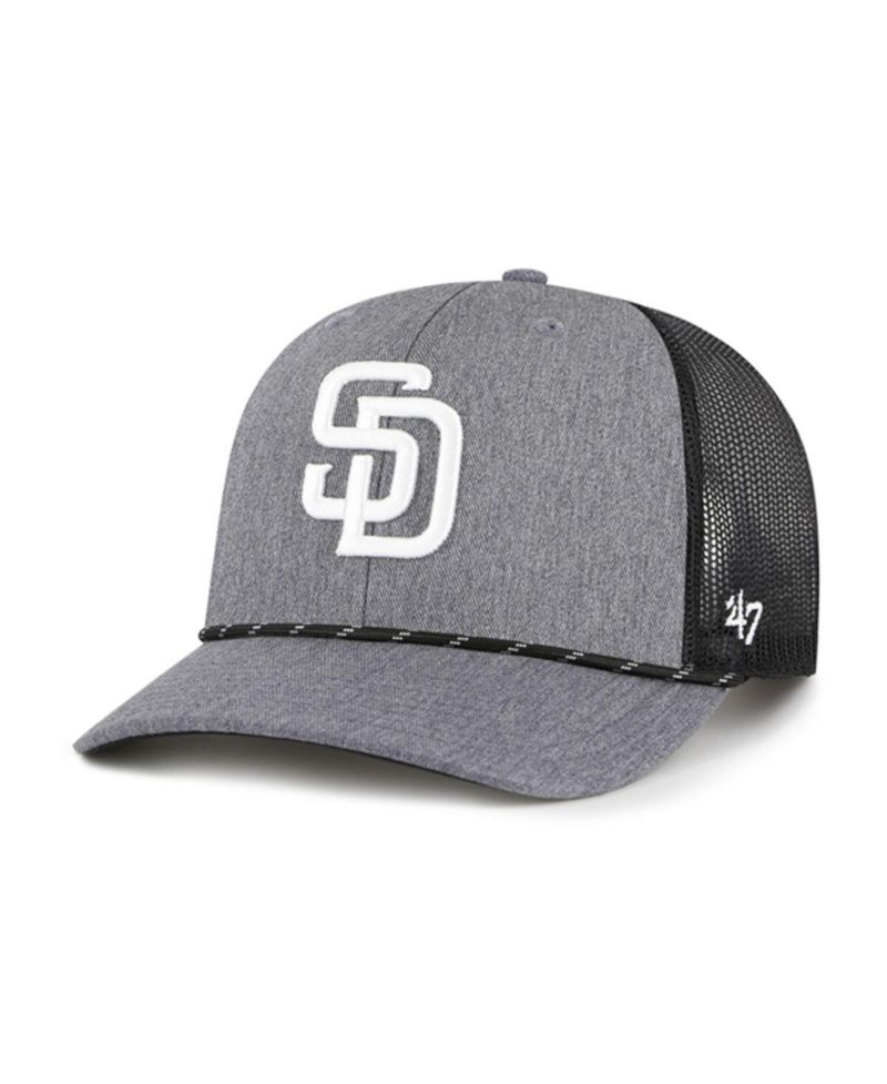 Men's Charcoal San Diego Padres Carbon Rope Trucker Adjustable Hat