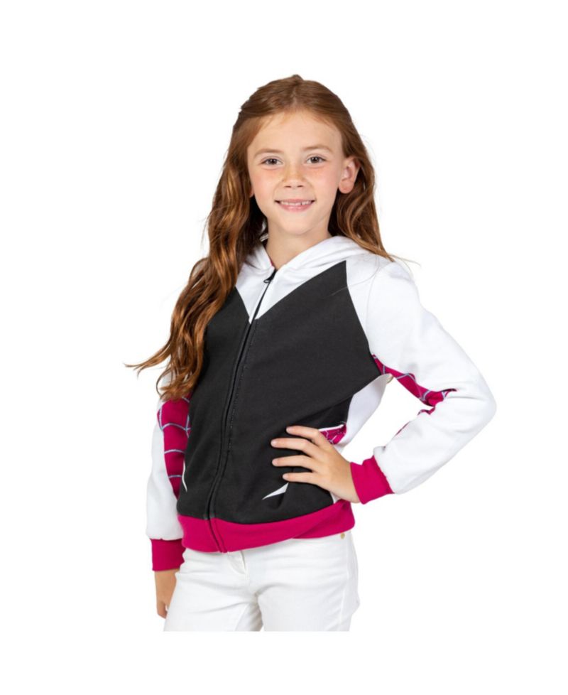 Toddler Girls Spider-Man Spider-Gwen Ghost Spider Fleece Zip Up Hoodie to