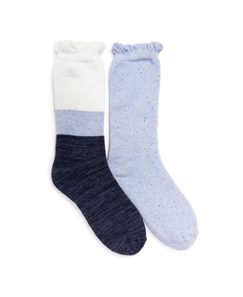 Women's 2 Pair Pack Ruffle Heat Retainer Crew Socks