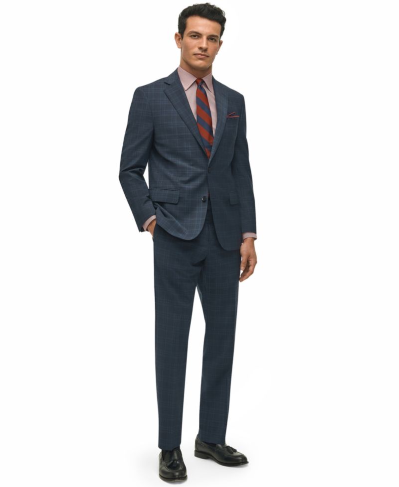 Men's Classic-Fit Stretch Wool Blend Suit Pant