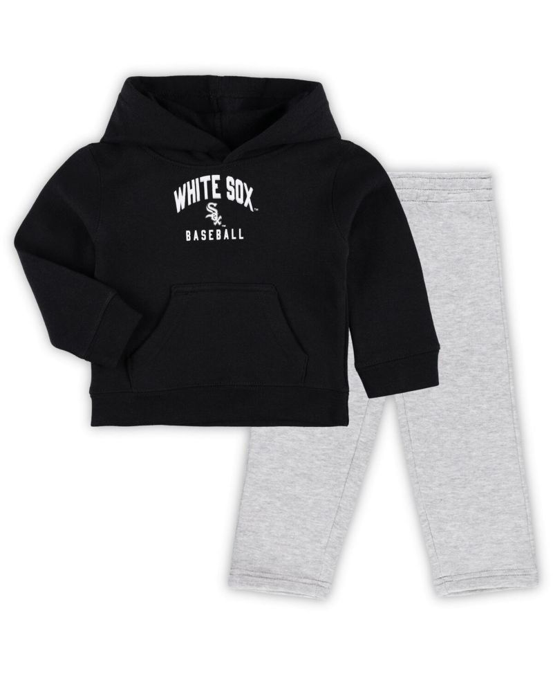 Baby Boys and Girls Black, Heather Gray Chicago White Sox Play by Play Pullover Hoodie and Pants Set