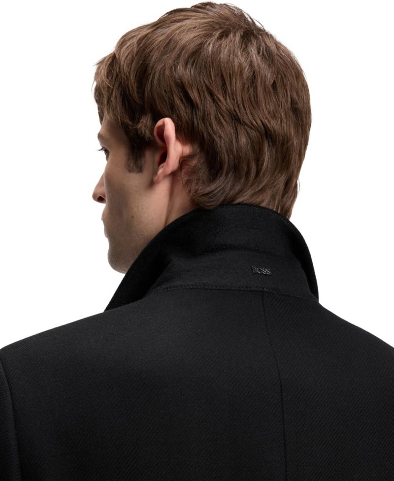 Men's Slim-Fit Formal Wool-Blend Coat
