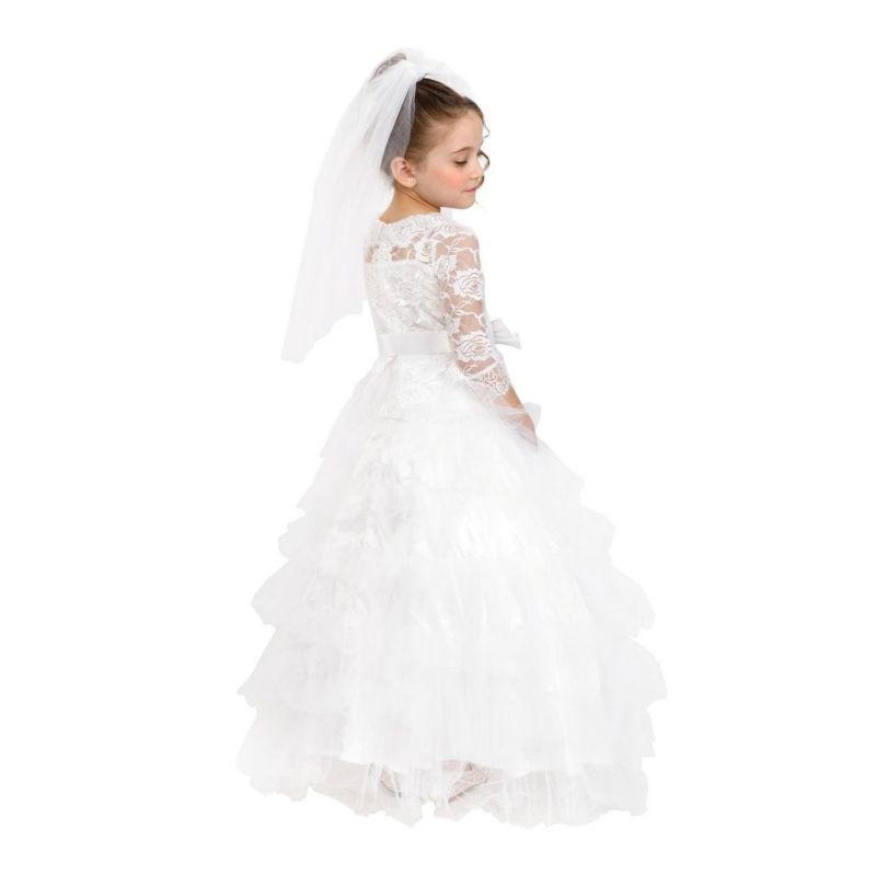 Bridal Dress with Wedding Veil Costume - Kids Girls