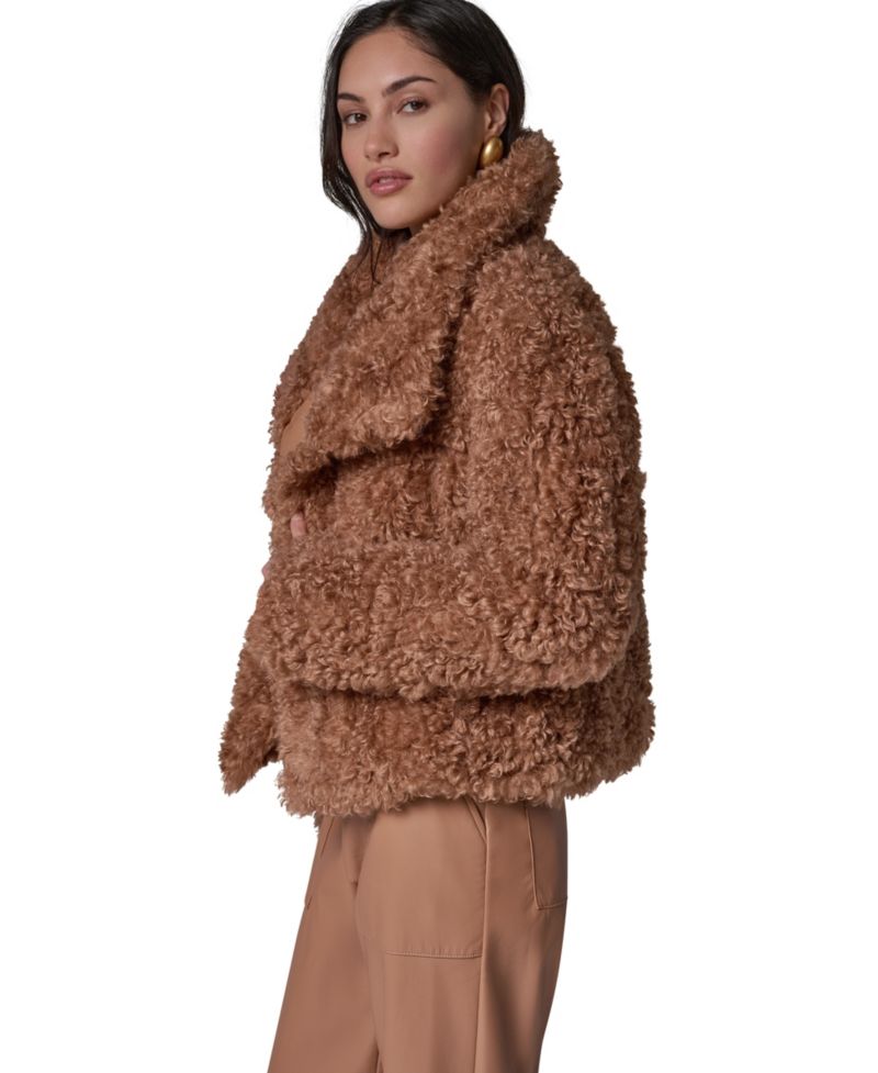 Women's Faux Fur Mock Neck Jacket