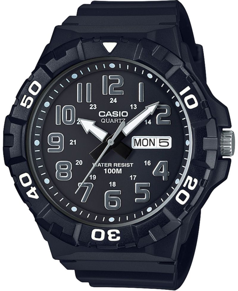 Men's Black Resin Strap Watch 50mm