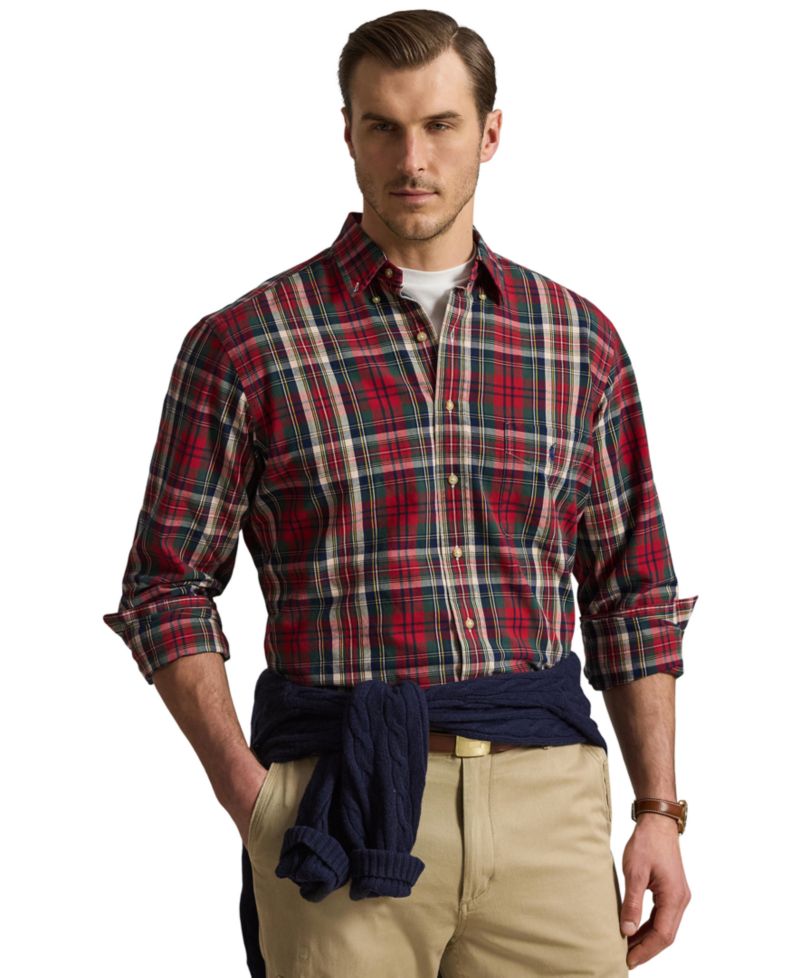 Men's Plaid Classic-Fit Oxford Shirt