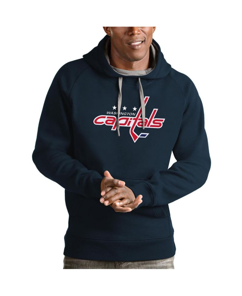 Men's Navy Washington Capitals Logo Victory Pullover Hoodie