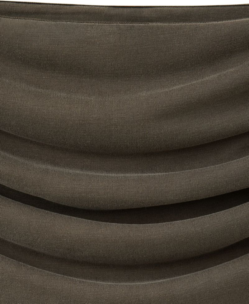 Women's Asymmetric Bandeau Ruched Midi Dress