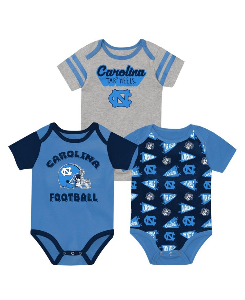 Baby Boys and Girls Carolina Blue North Carolina Tar Heels Star Player Three-Piece Bodysuit Set