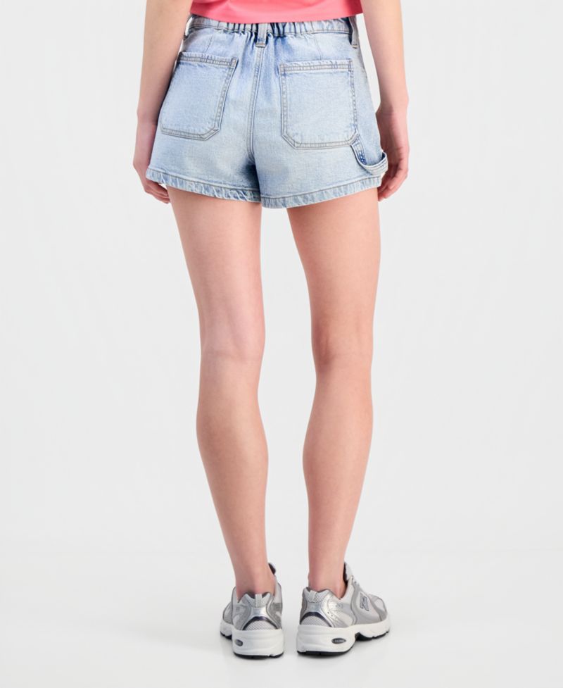 Juniors' Elastic Back Carpenter Shorts