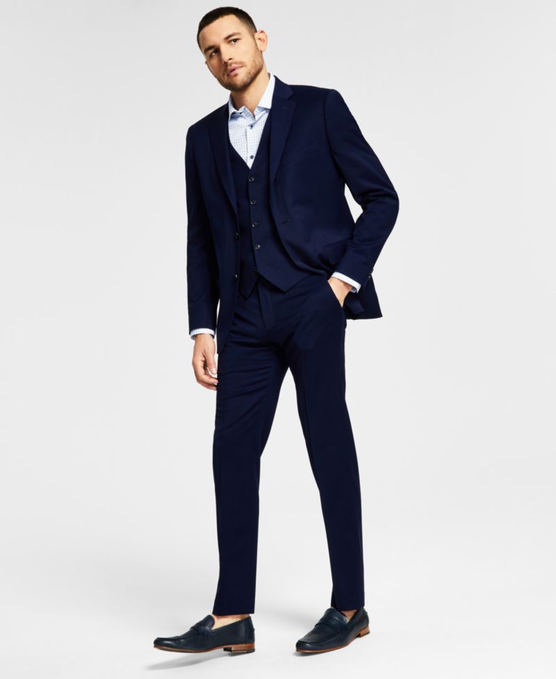 Men's Modern-Fit Wool TH-Flex Stretch Suit Separates Pant