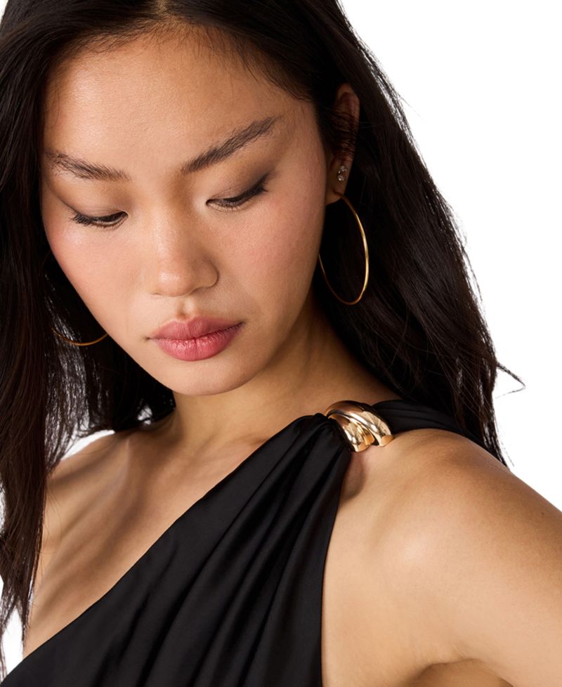Juniors' Aurorah Off-the-Shoulder Satin Dress