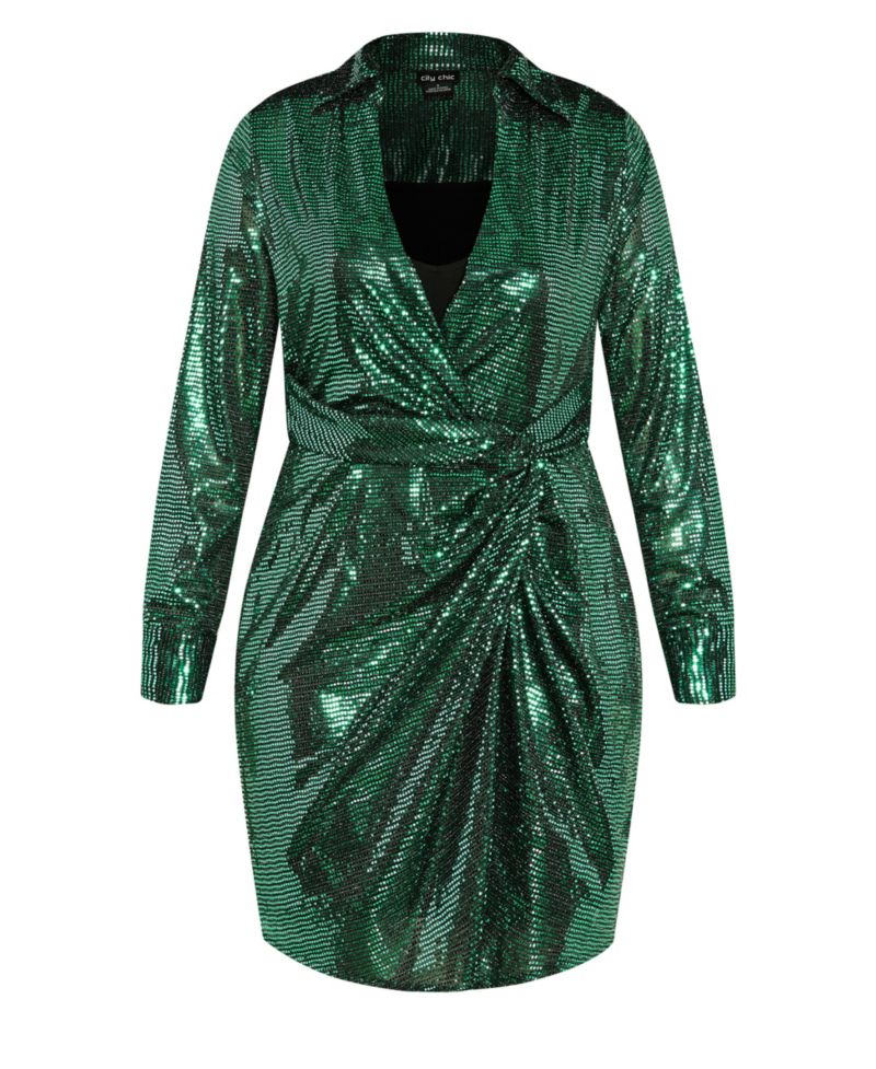 Plus Size Sequin Glow Dress