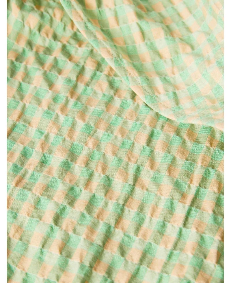 Women's Checked V-Neck Asymmetric Dress