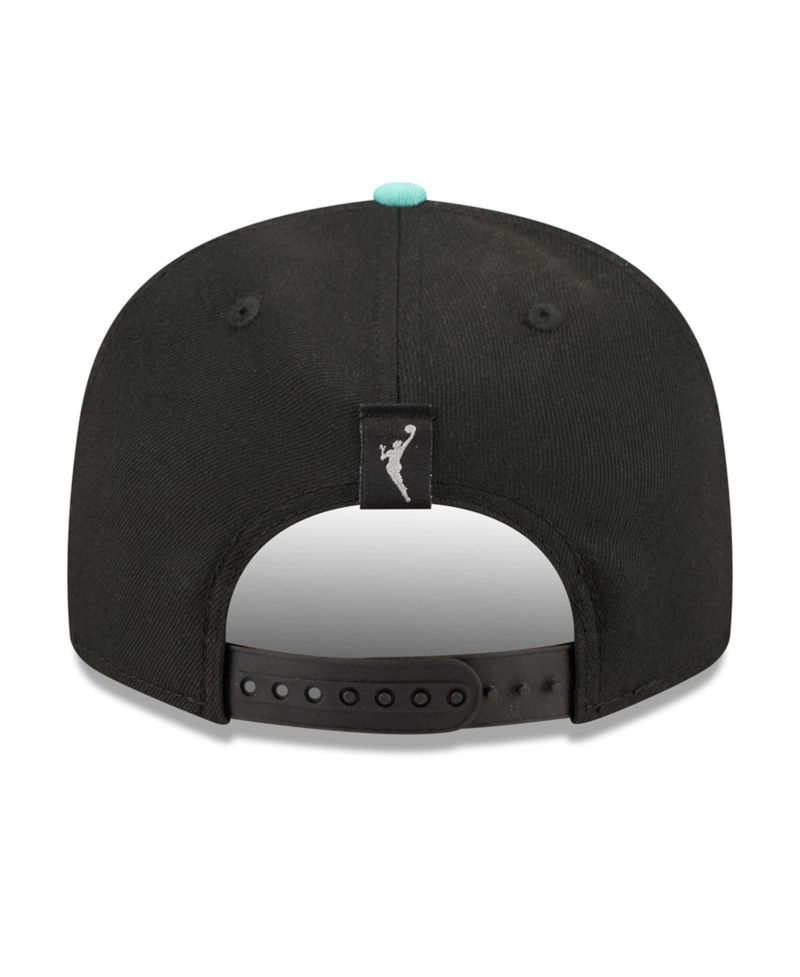 Men's and Women's Black/Mint New York Liberty WNBA Tip-Off 2026 Metal Badge A-Frame 9FIFTY Snapback Hat