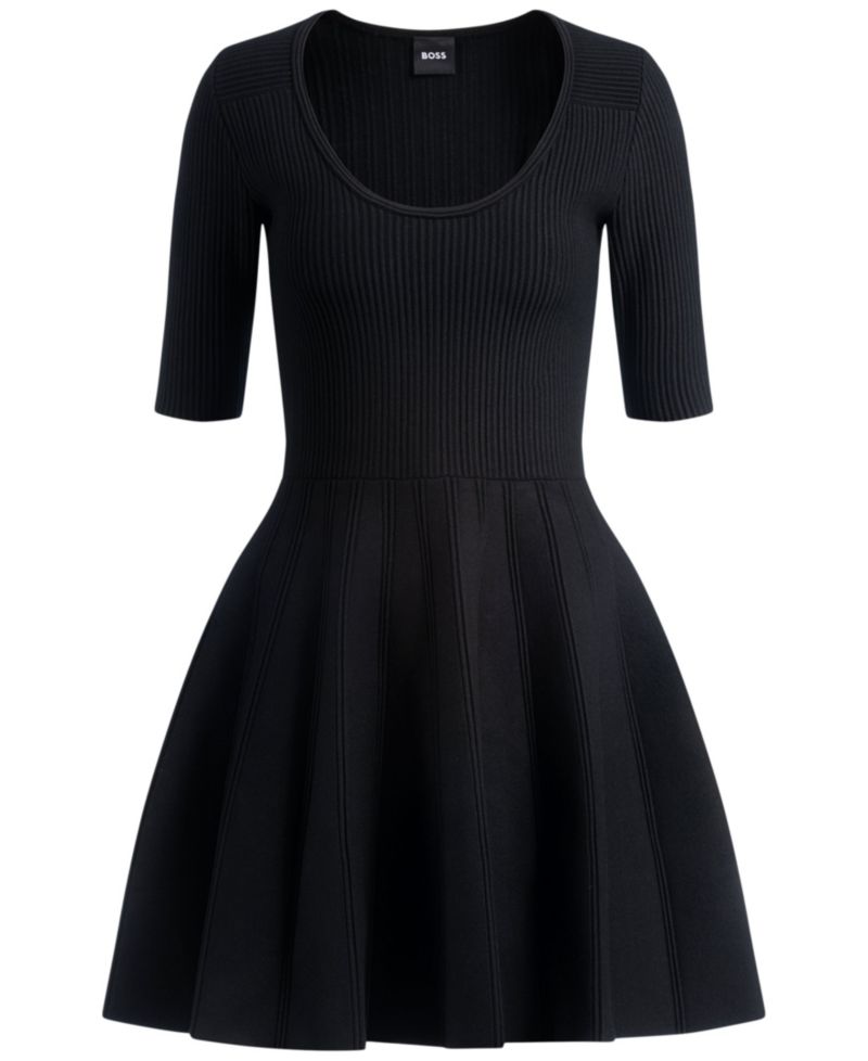 BOSS by Women's Scoop-Neck Flared Dress