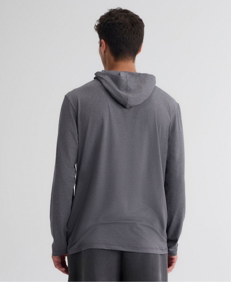 Men's Charcoal Philadelphia Eagles Clutch Long Sleeve Hooded T-Shirt