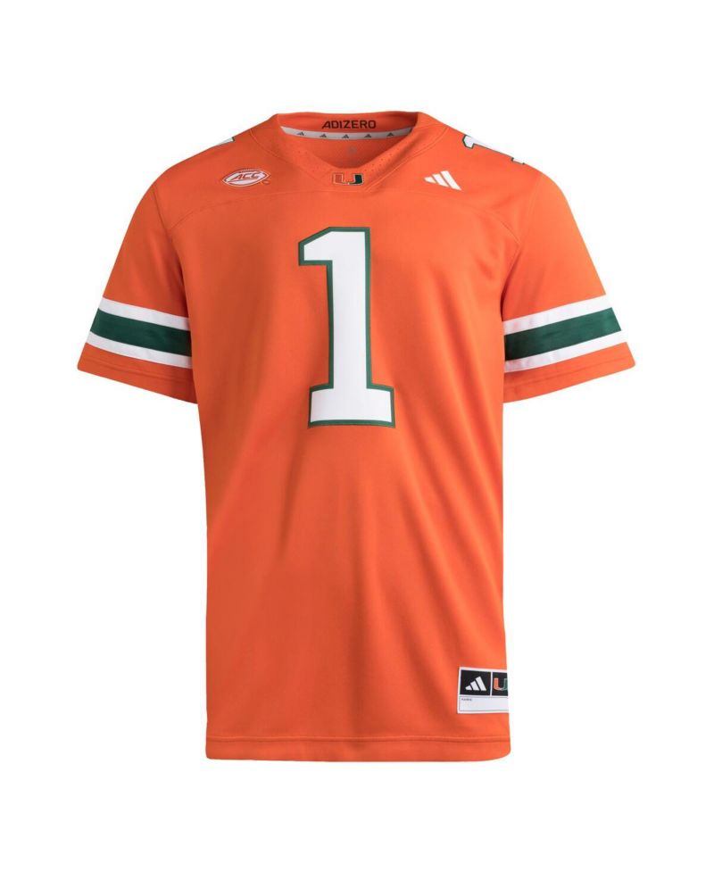 Men's 1 Orange Miami Hurricanes Premier Jersey