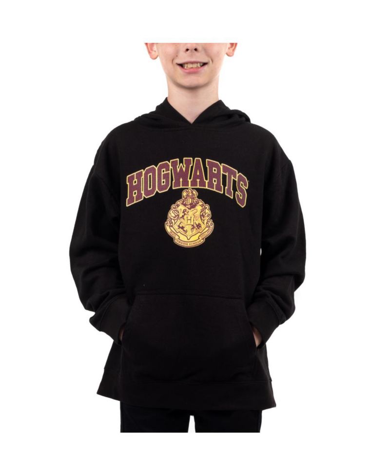 Hogwarts Crest Youth Boys Black Hooded Sweatshirt