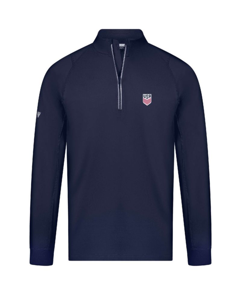 Men's Navy USMNT Theory Quarter-Zip Pullover