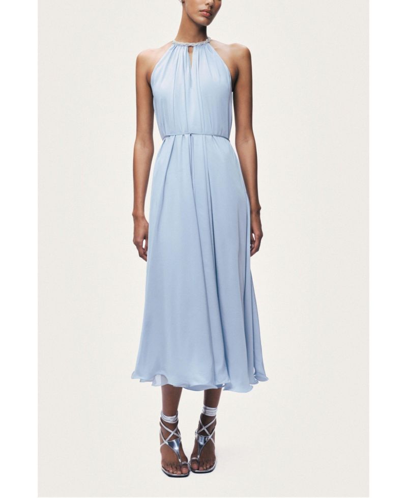 Women's Halter A-Line Embellished Dress