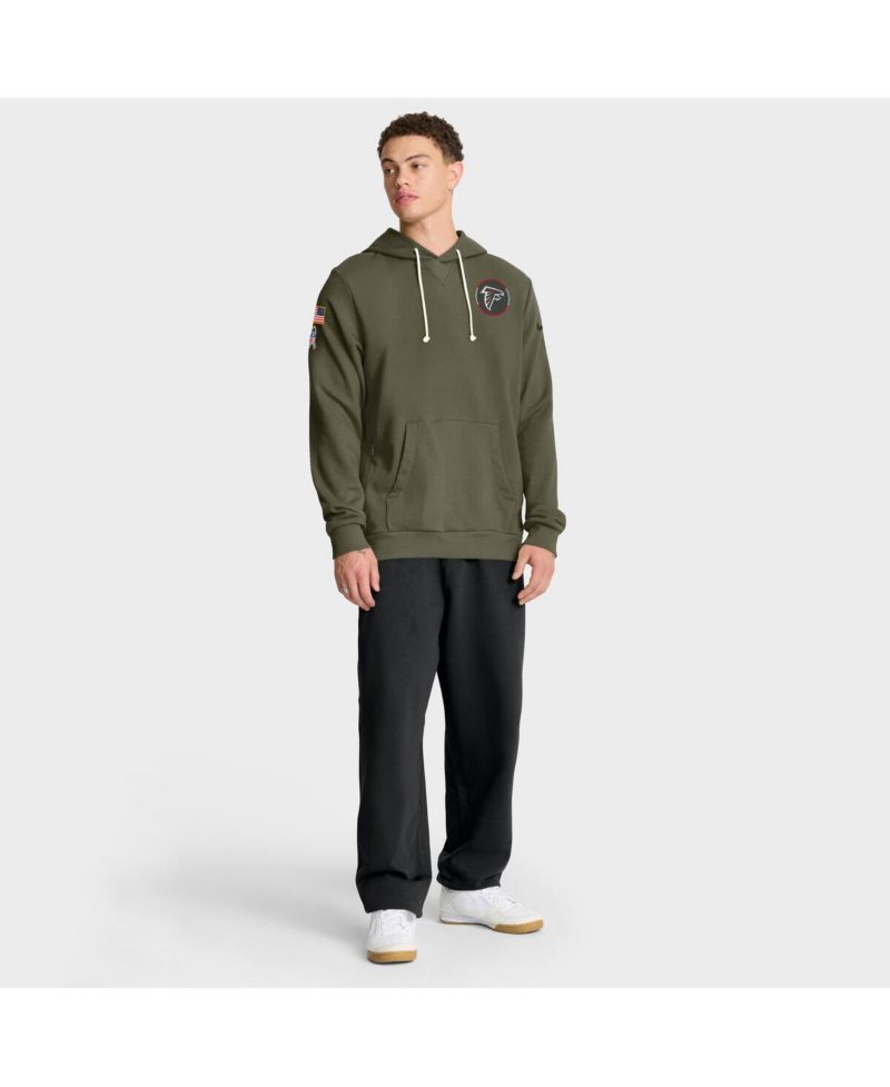 Men's Olive Atlanta Falcons 2025 Salute to Service Sideline Standard Issue Dri-FIT Hoodie