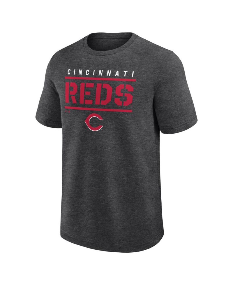Men's Heather Charcoal Cincinnati Reds Top Notch T-Shirt
