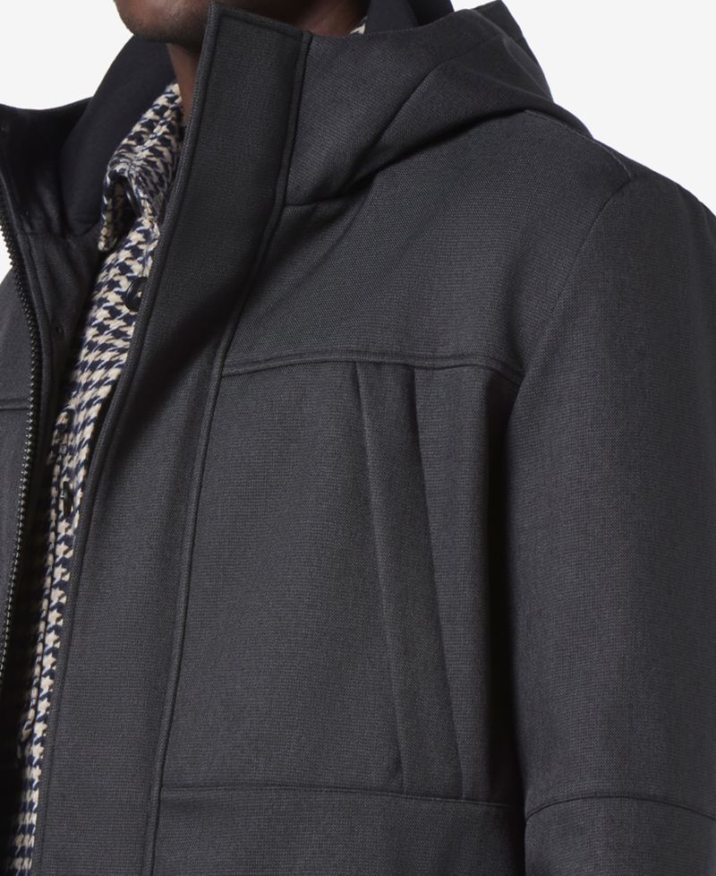 Men's Tompkins Micro-Houndstooth Fleece-Lined Soft Shell Hooded Parka