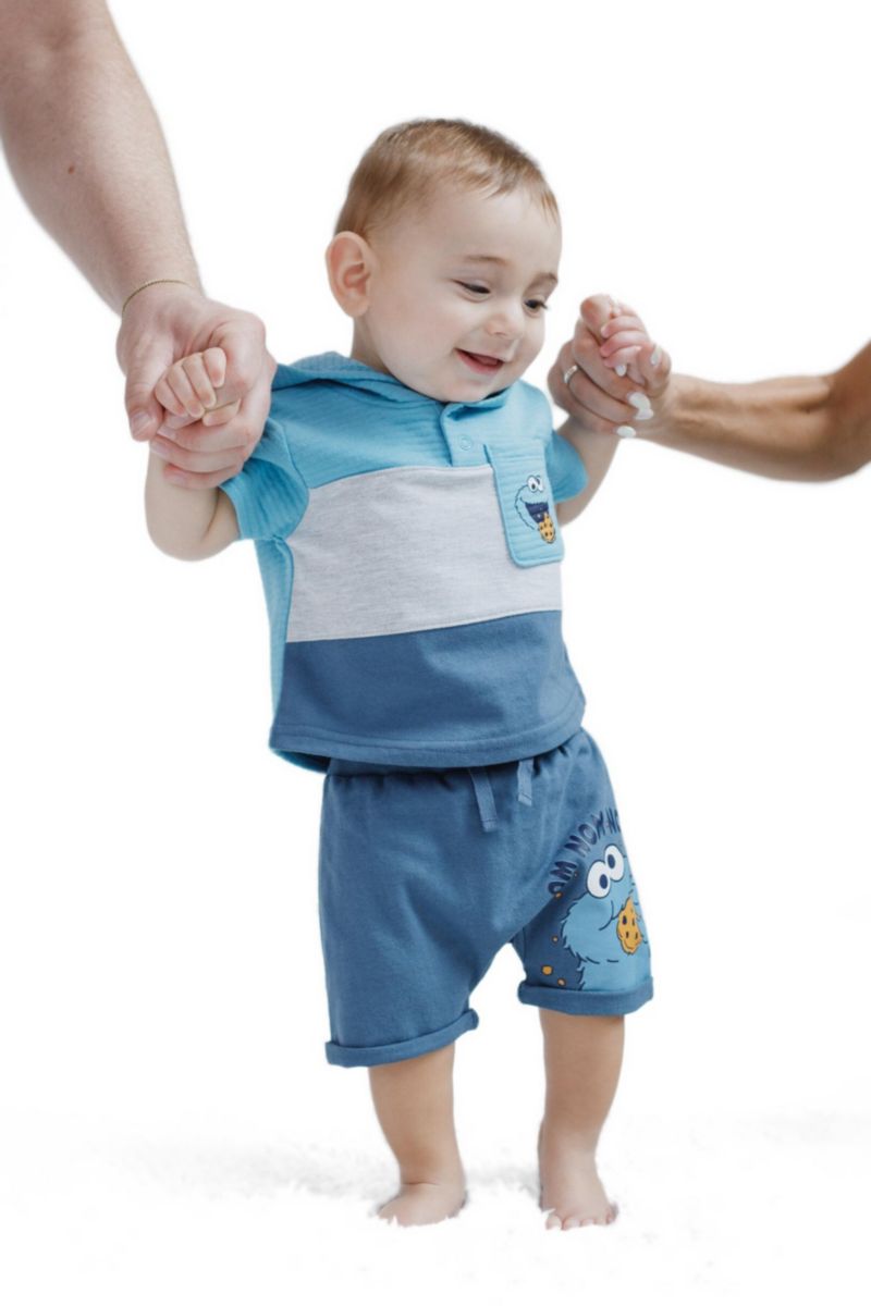 Toddler Boys 2-Piece Hooded Tee and Shorts Set