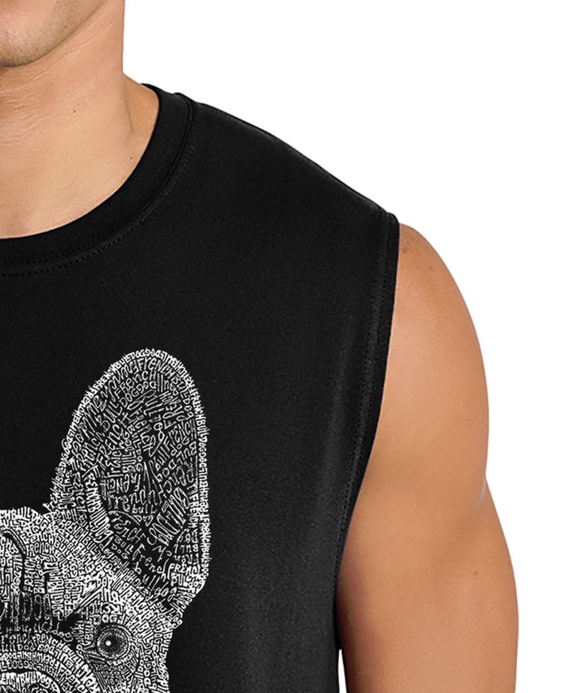Men's French Bulldog Face Word Art Graphic Tank Top