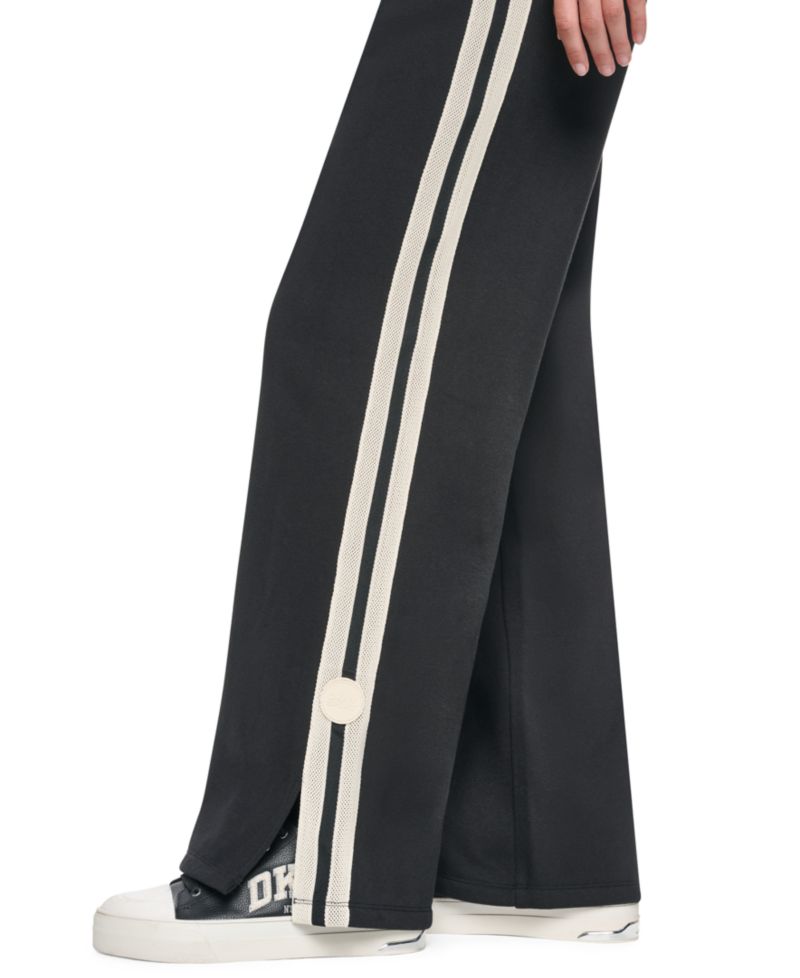 Women's High-Rise Textured Tape Straight-Leg Track Pants