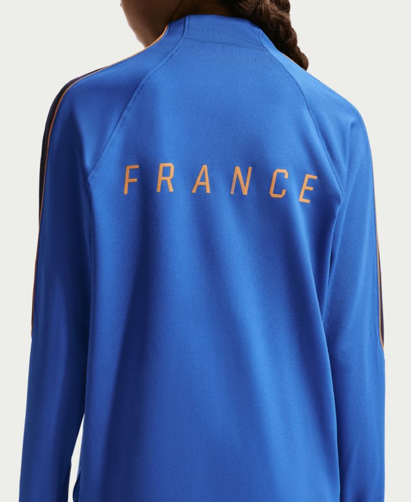 Big Boys and Girls Blue France National Team 2026 Strike Dri-FIT Long Sleeve Quarter-Zip Drill Sweatshirt