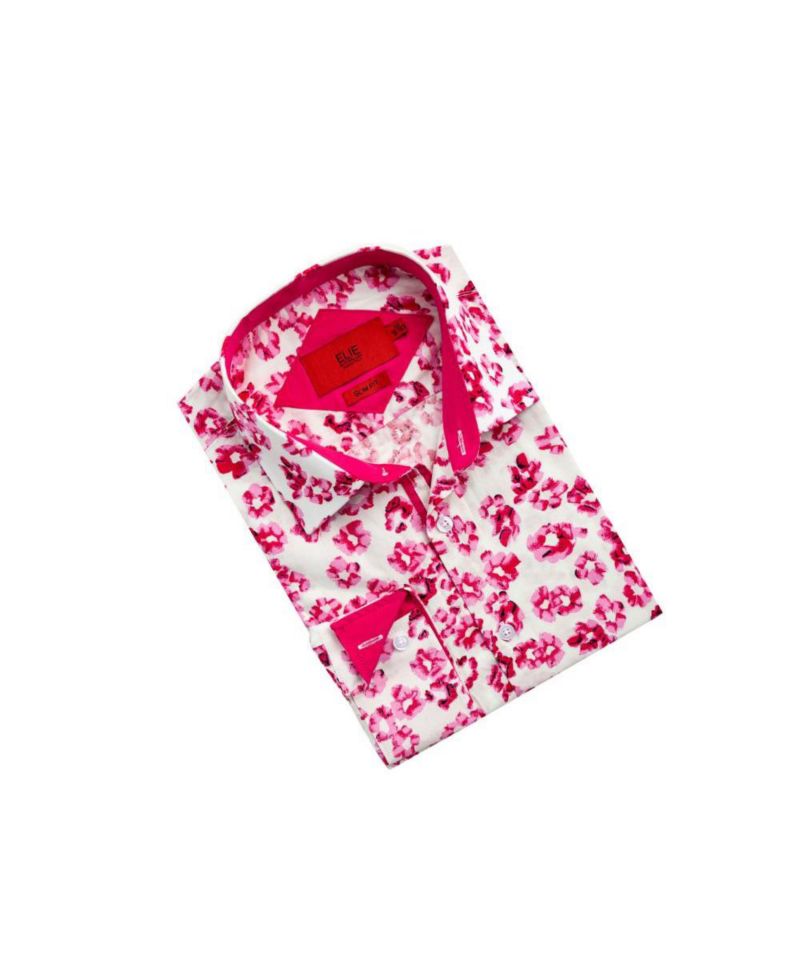 Men's Slim Fit Floral Sport Button-Down Shirt