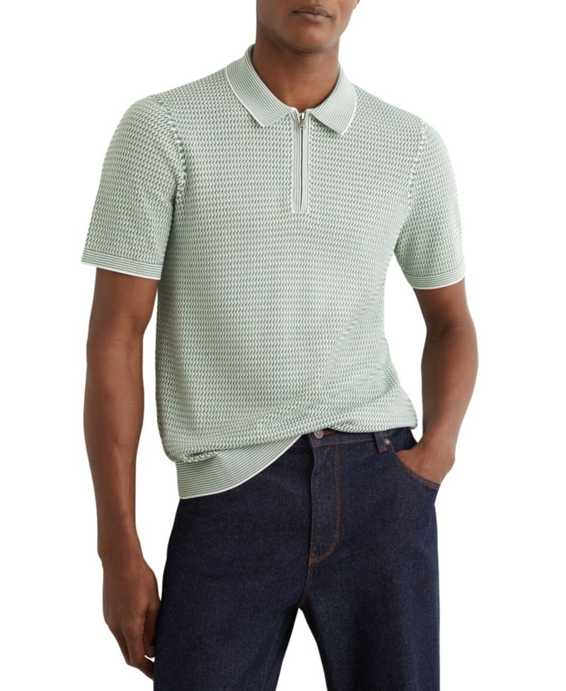 Men's Brink Half Zip Textured Polo Shirt