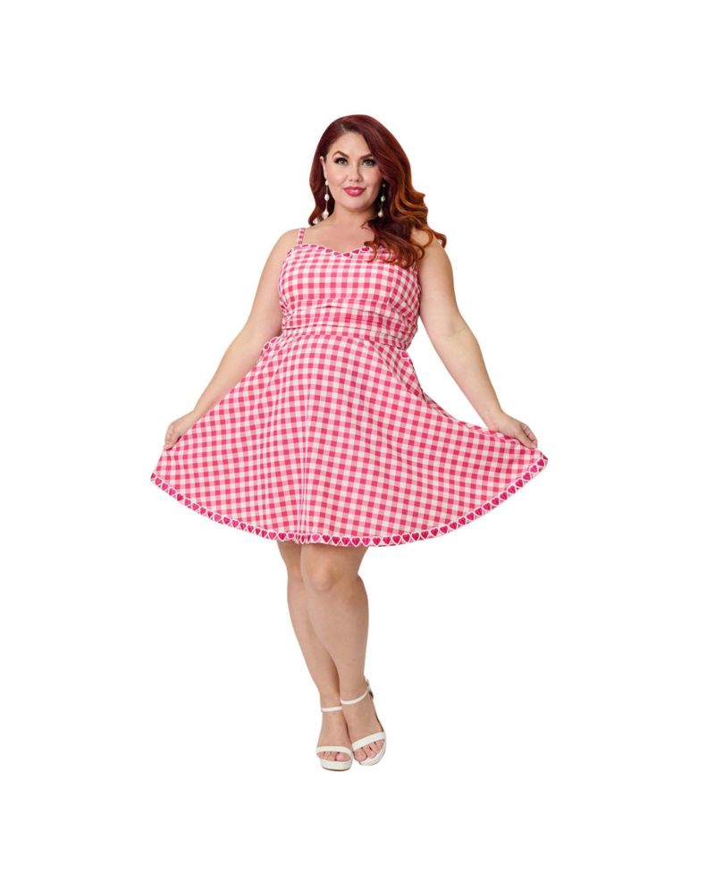 Розовый Gingham Принт