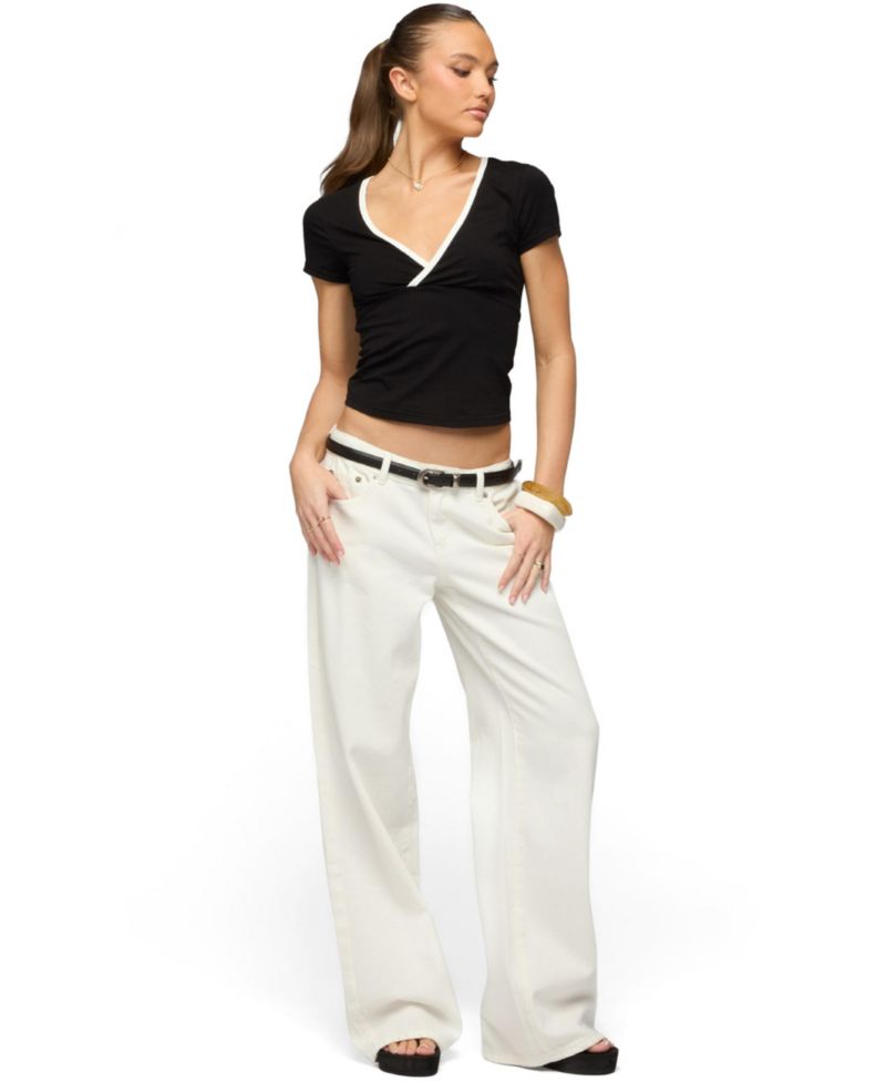 Women's Yulenna Contrast V Neck Top