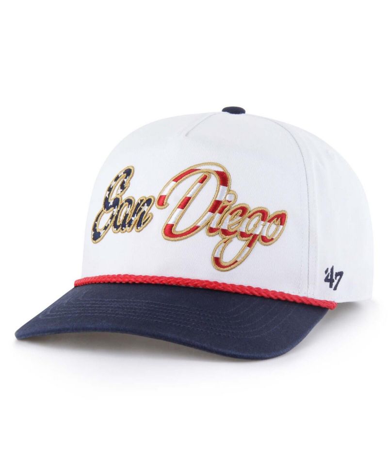 Men's White San Diego Padres Patriotic Overhand Hitch Adjustable Hat
