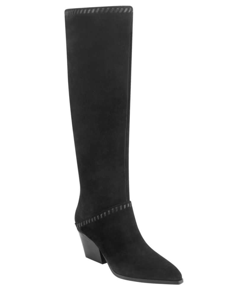 Women's Tayla Suede Whipstitch Tall Block Heel Boots