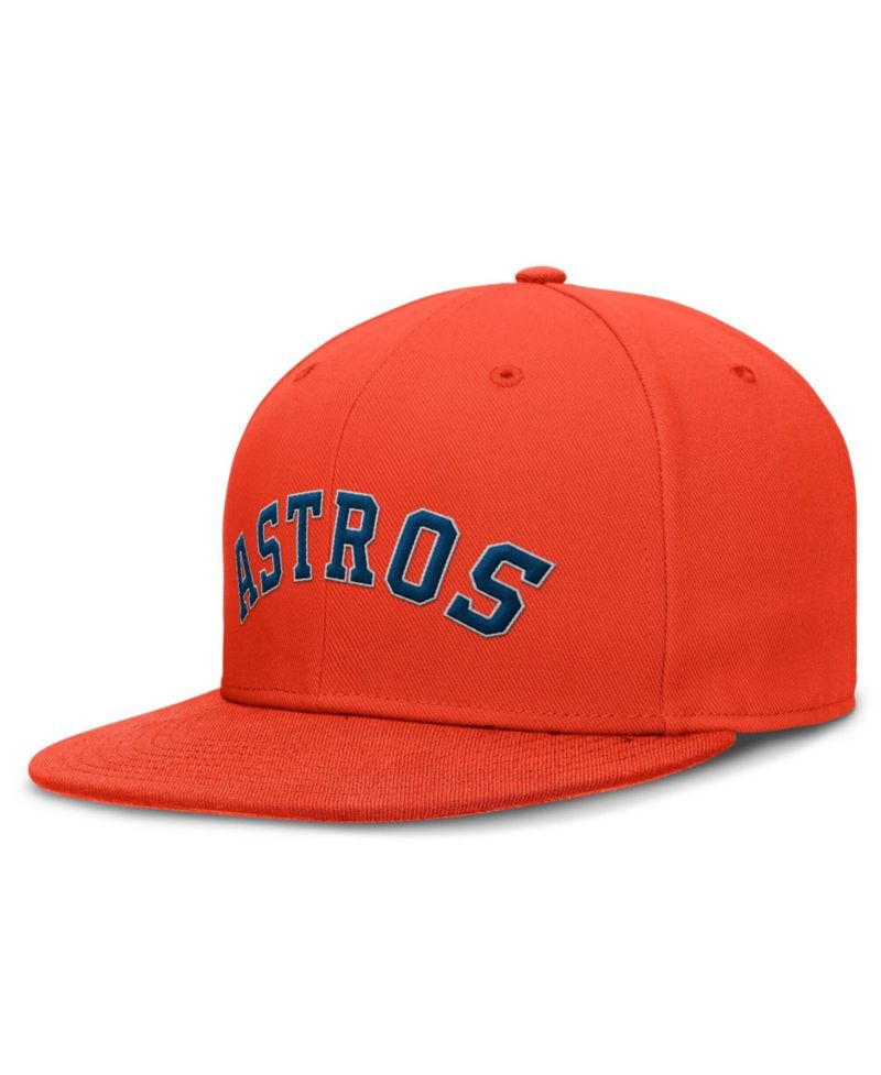 Men's Orange Houston Astros Wordmark Dri-FIT Round Bill True Fitted Hat