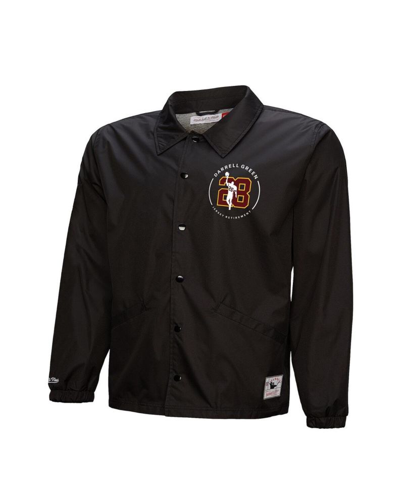 Men's Darrell Green Black Washington Commanders Coaches Button-Up Jacket