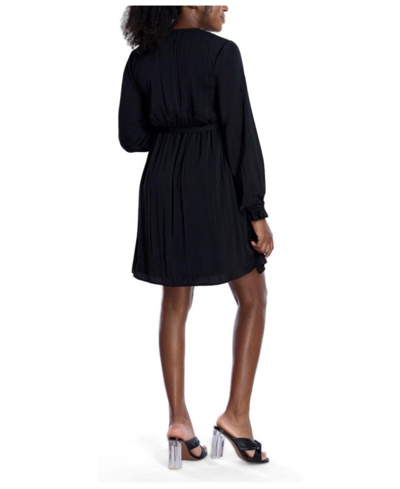 Women's Woven Wrap Long Sleeve Mini Dress - Motherhood