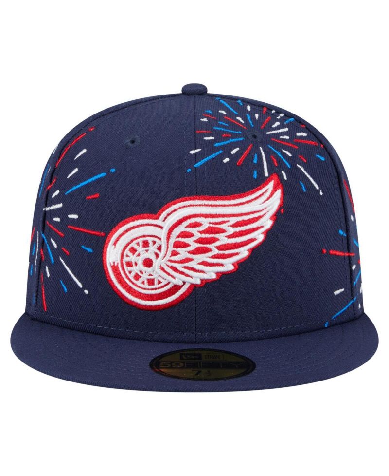 Men's Navy Detroit Red Wings Americana Fireworks 59FIFTY Fitted Hat