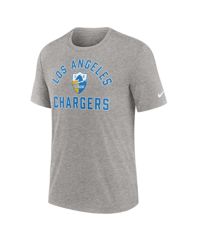Men's Heather Gray Los Angeles Chargers Favorable Timeline Tri-Blend T-Shirt