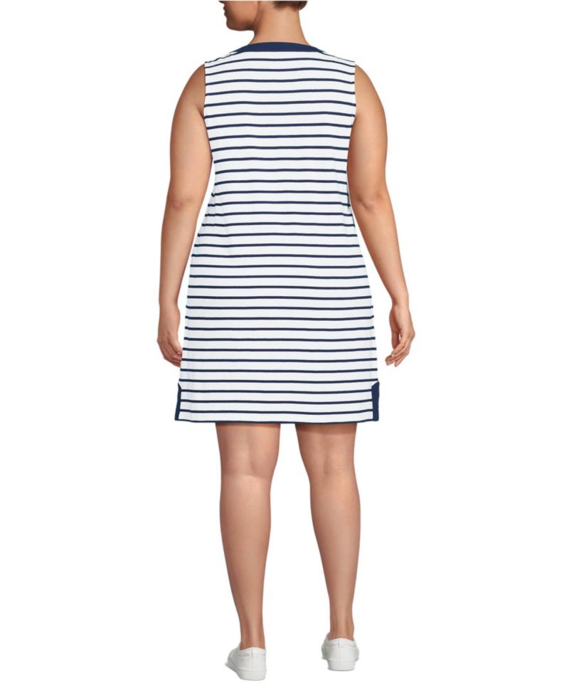 Plus Size Cotton Jersey Notch Neck Dress