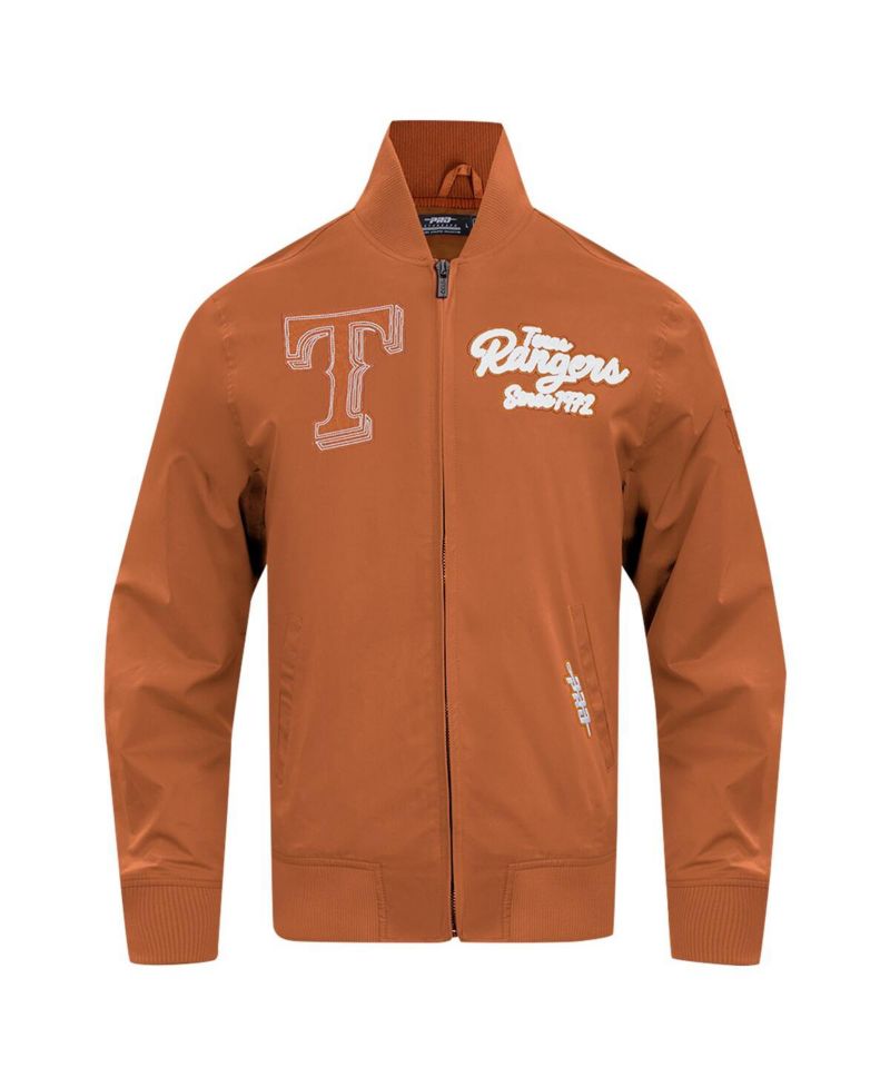 Men's Brown Texas Rangers Paint The City Twill Full-Zip Jacket