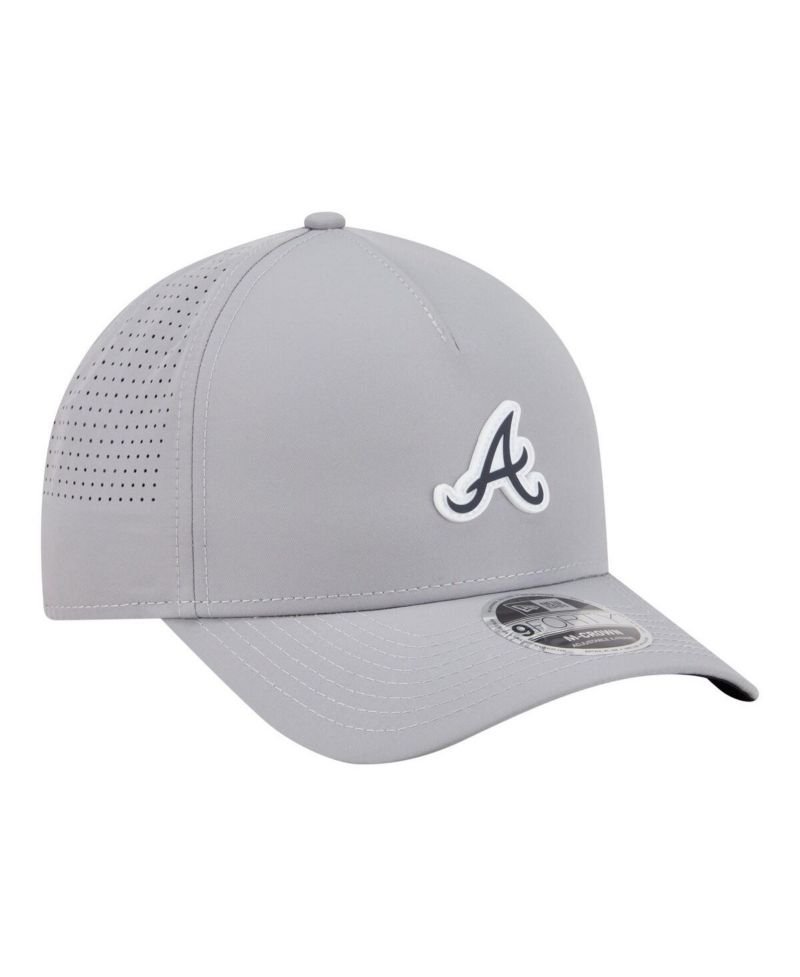 Men's Gray Atlanta Braves Micro Logo 9FORTY M-Crown A-Frame Adjustable Hat