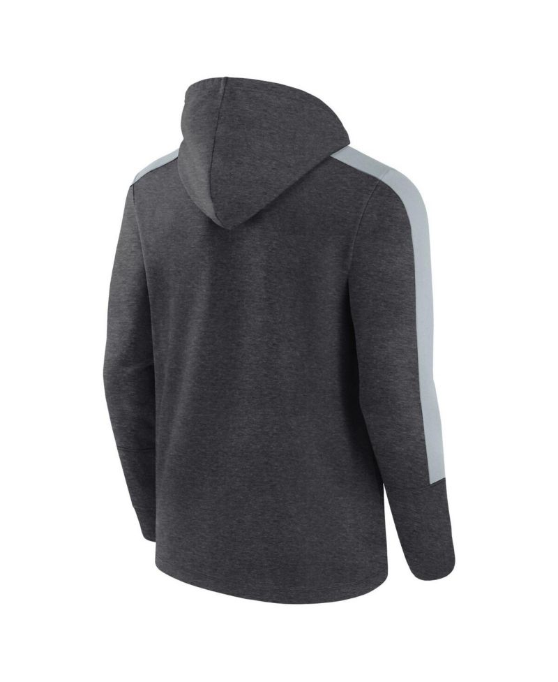 Men's Heather Charcoal Las Vegas Raiders Gains Full-Zip Hoodie