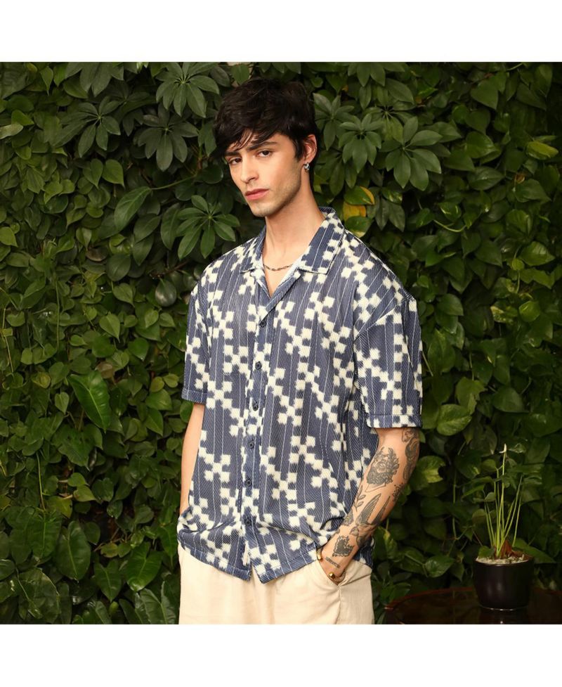 Men's Dice Mesh Oversized Shirt