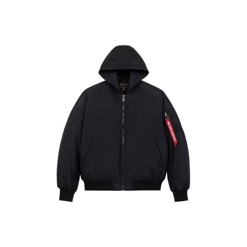 Men's Ma-1 Hooded Oxford Flight Jacket